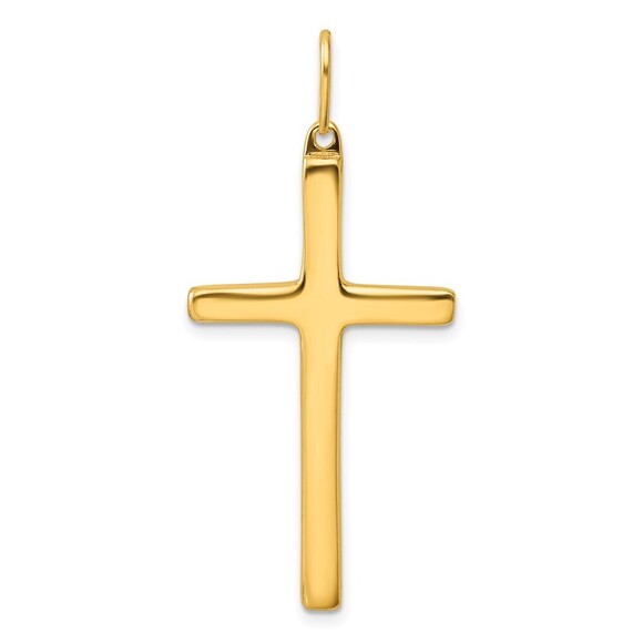 Kazi Luxury Jewelry - Kazi Luxury Sterling Silver Gold-tone Polished Cross Pendant